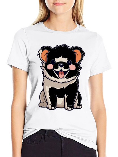 Cartoon Dog Graphic T-Shirt Black Unisex