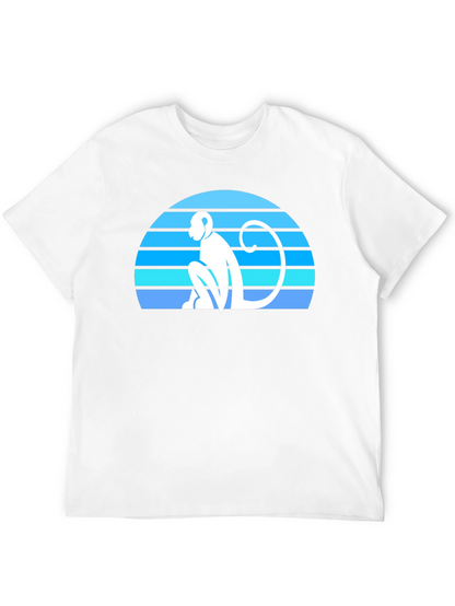 Retro Monkey Silhouette Graphic Tee - Black