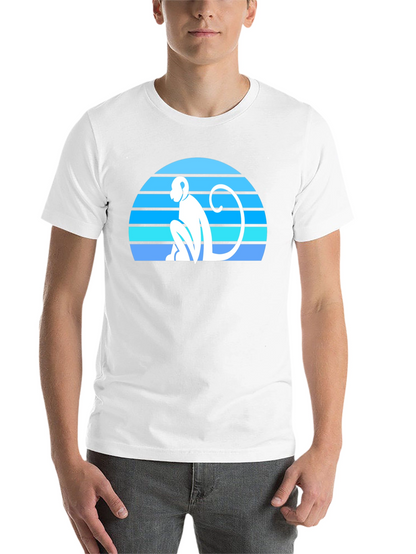 Retro Monkey Silhouette Graphic Tee - Black