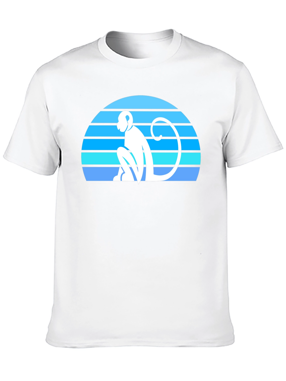 Retro Monkey Silhouette Graphic Tee - Black