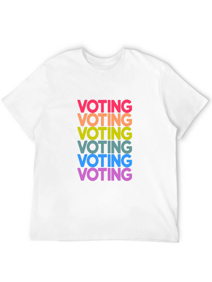 Vote Rainbow Text Graphic Black Tee