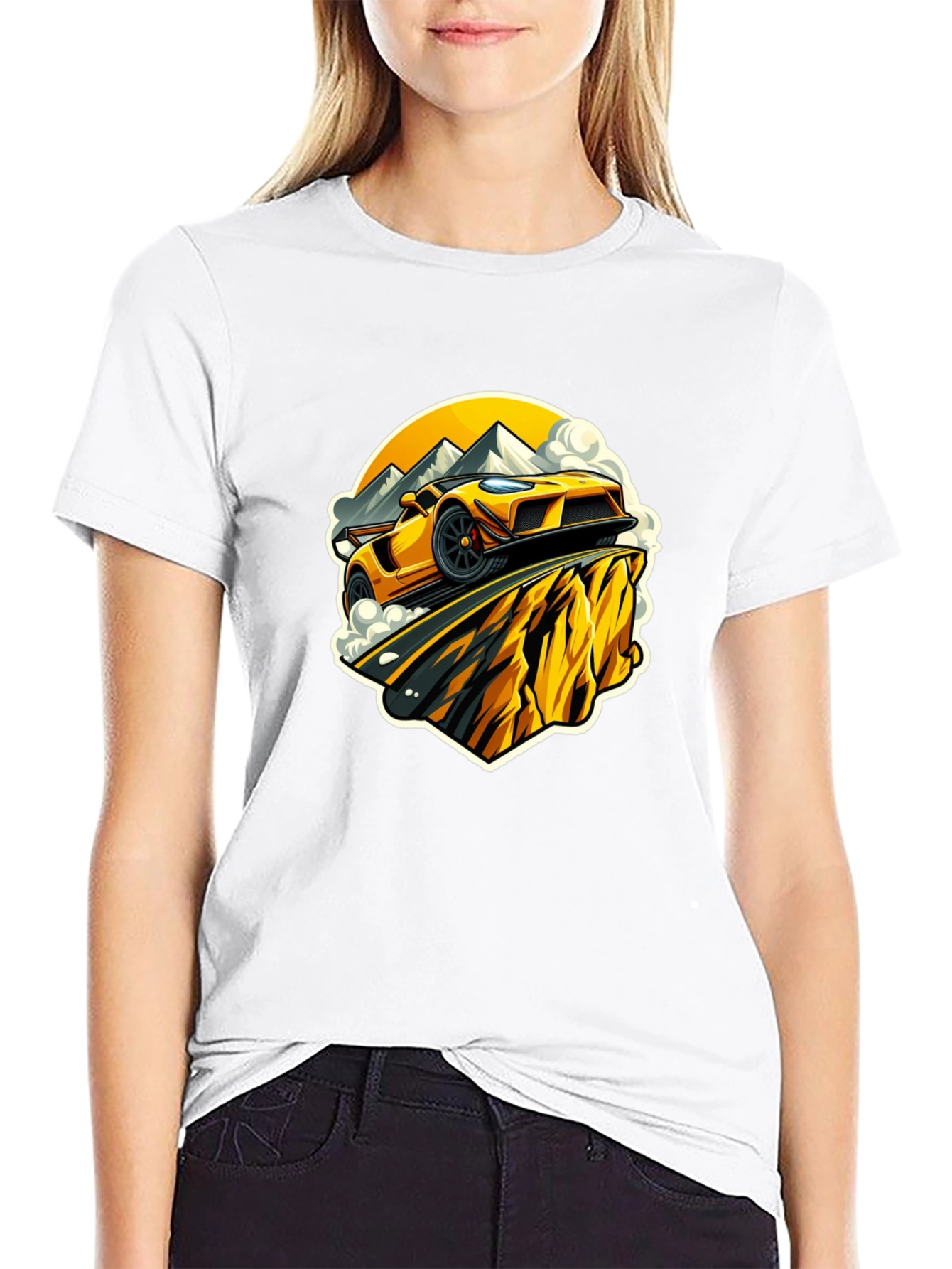 Yellow Car Mountain Road Trip T-Shirt