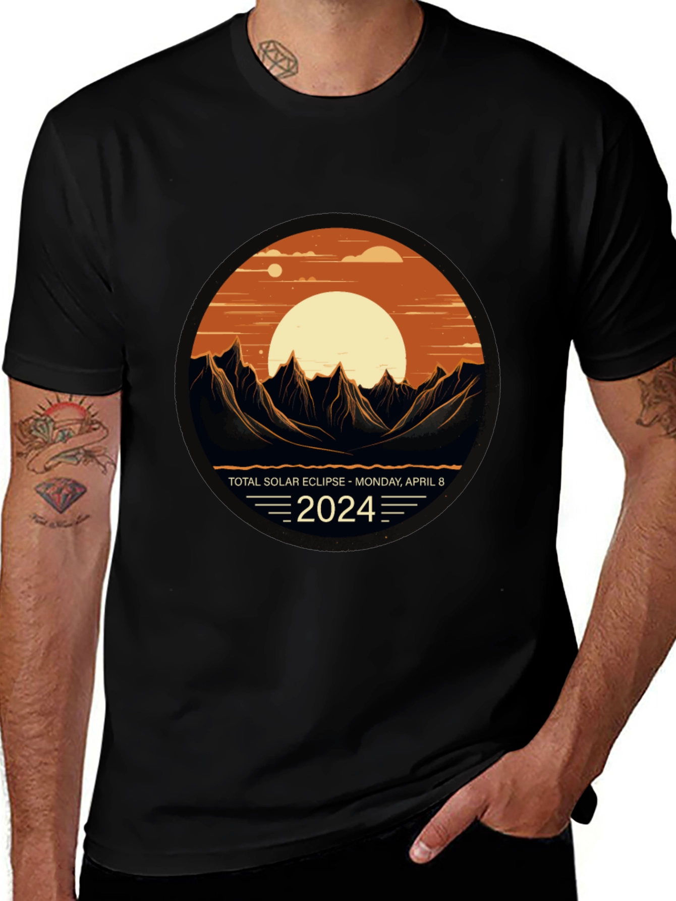 Total Solar Eclipse 2024 Graphic T-Shirt