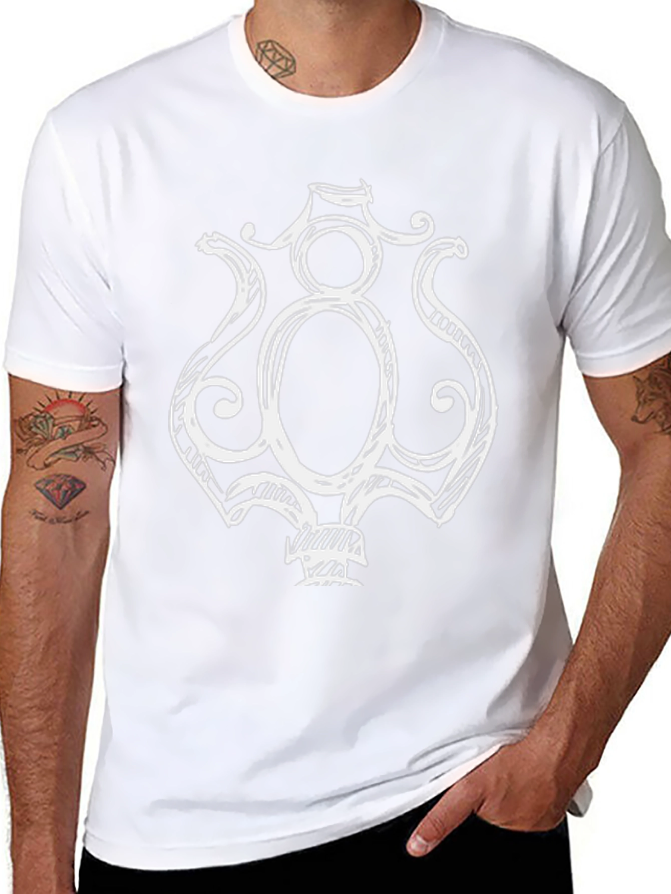 Unique Graphic Tee - Black Cotton Blend