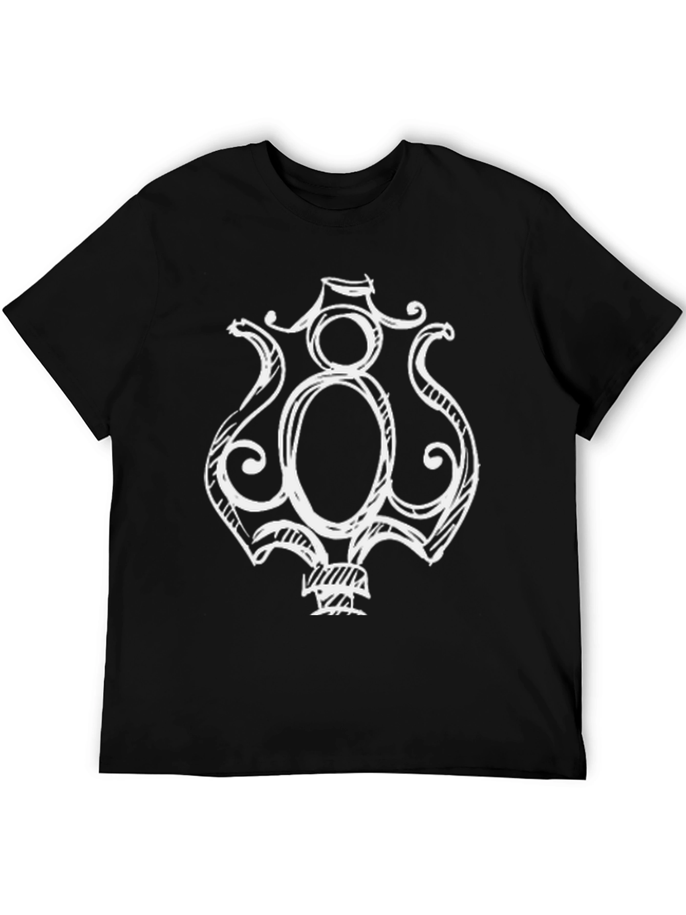Unique Graphic Tee - Black Cotton Blend