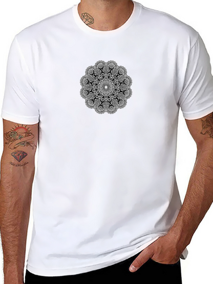 Black T-Shirt with Mandala Graphic