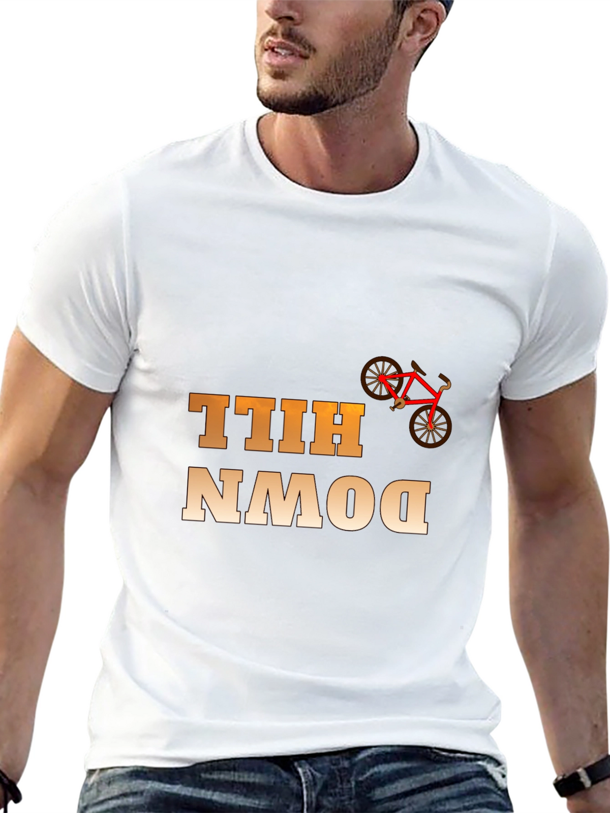 Downhill Bike Rider Graphic T-Shirt - Cool Cycling Tee