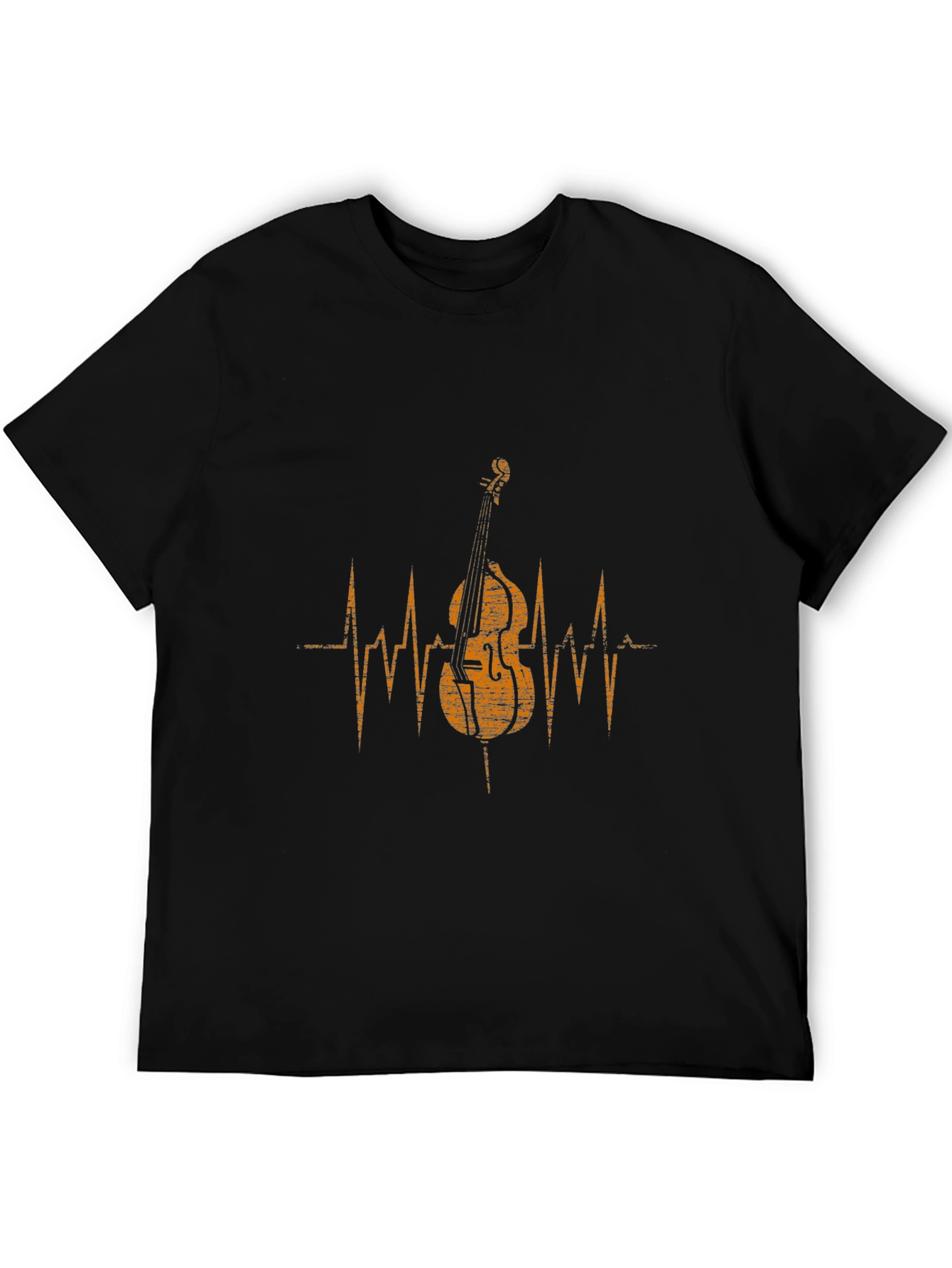 Music Lovers Bass Heartbeat Black T-Shirt