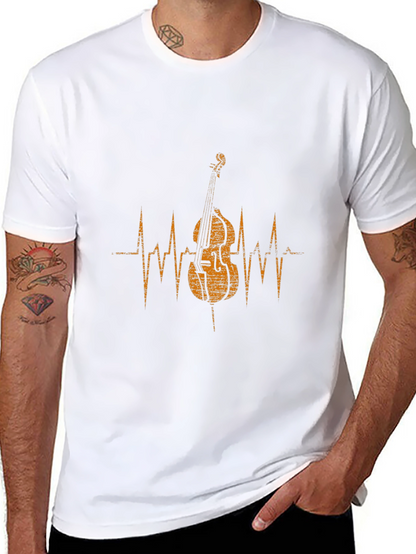 Music Lovers Bass Heartbeat Black T-Shirt