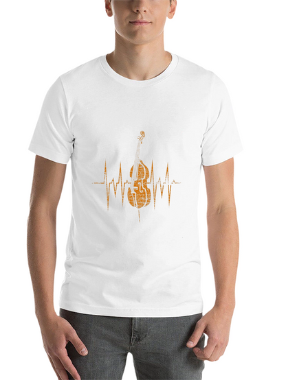 Music Lovers Bass Heartbeat Black T-Shirt