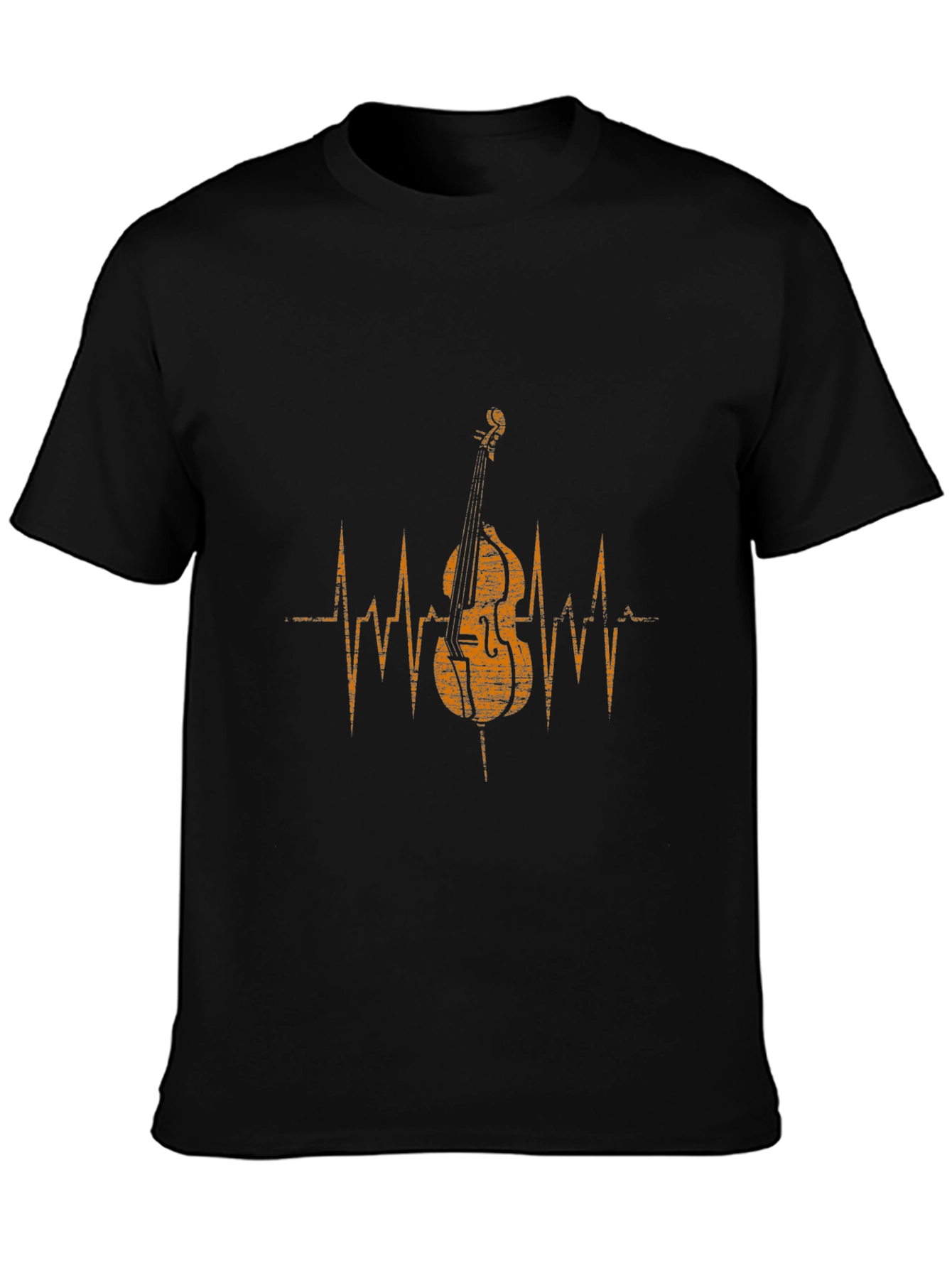 Music Lovers Bass Heartbeat Black T-Shirt