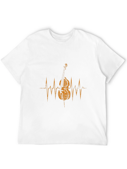 Music Lovers Bass Heartbeat Black T-Shirt