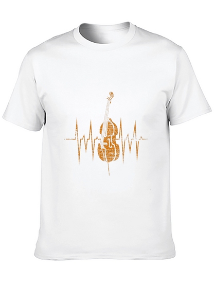 Music Lovers Bass Heartbeat Black T-Shirt