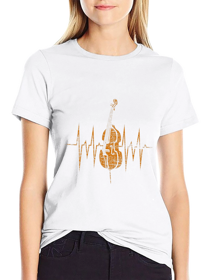 Music Lovers Bass Heartbeat Black T-Shirt