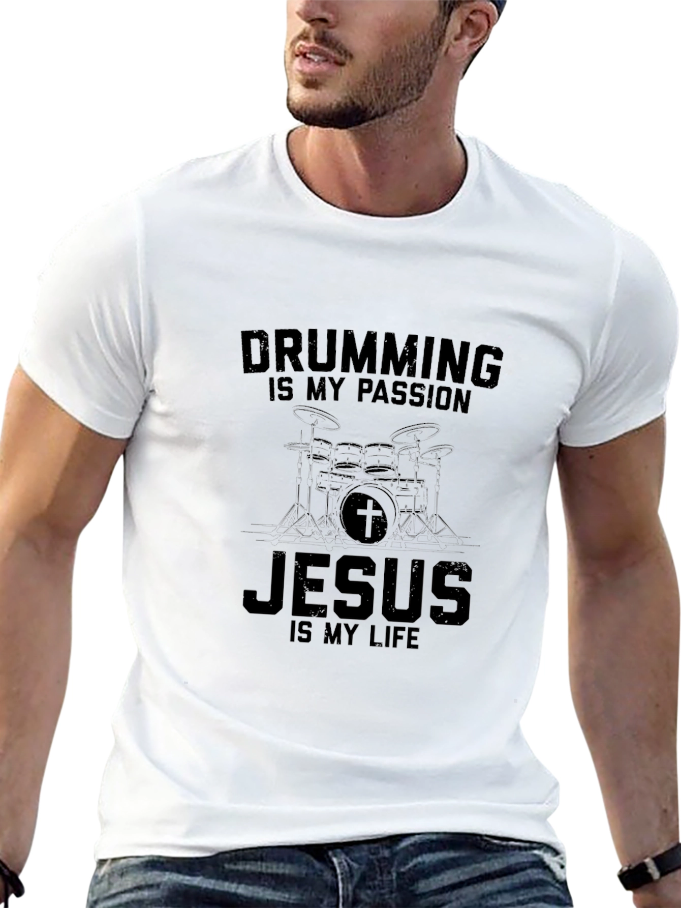 Drumming Jesus T-Shirt - Passion and Faith