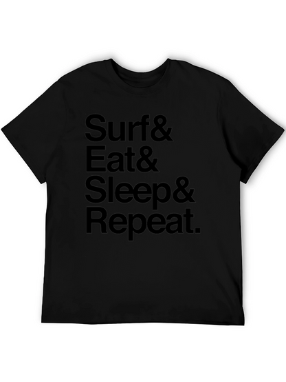Surf Eat Sleep Repeat Graphic Tee - Black