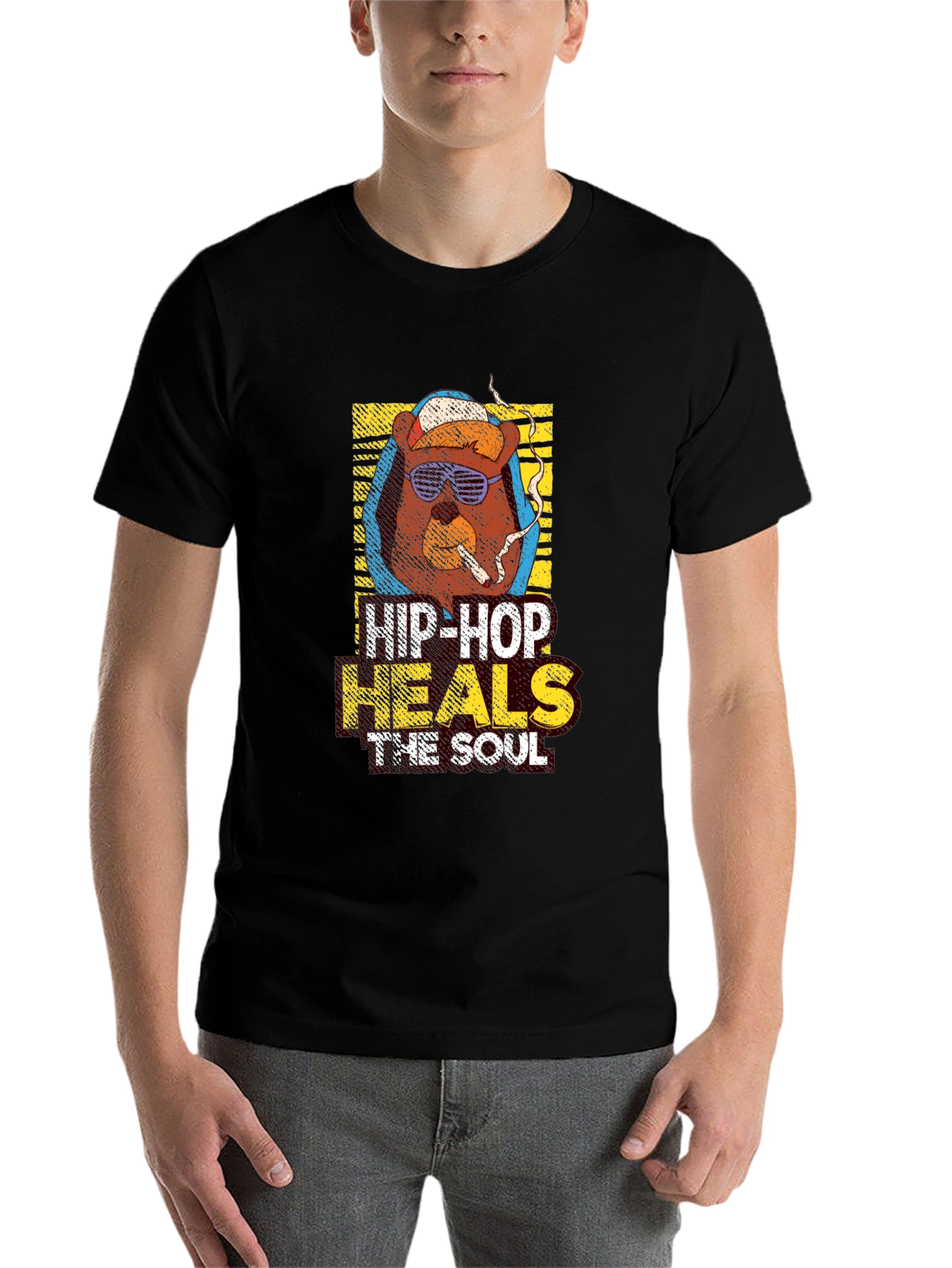Hip-Hop Bear Graphic T-Shirt - Urban Style