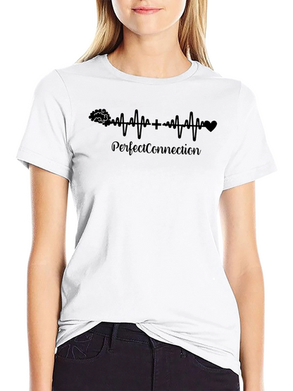 Perfect Connection Graphic Tee - Brain Heart Pulse