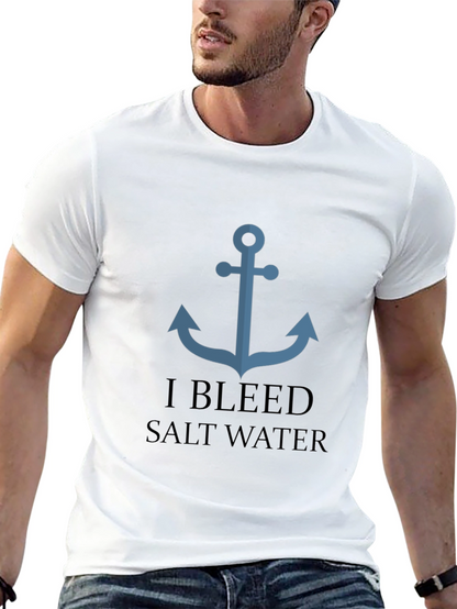 Nautical Anchor I Bleed Salt Water Graphic Tee