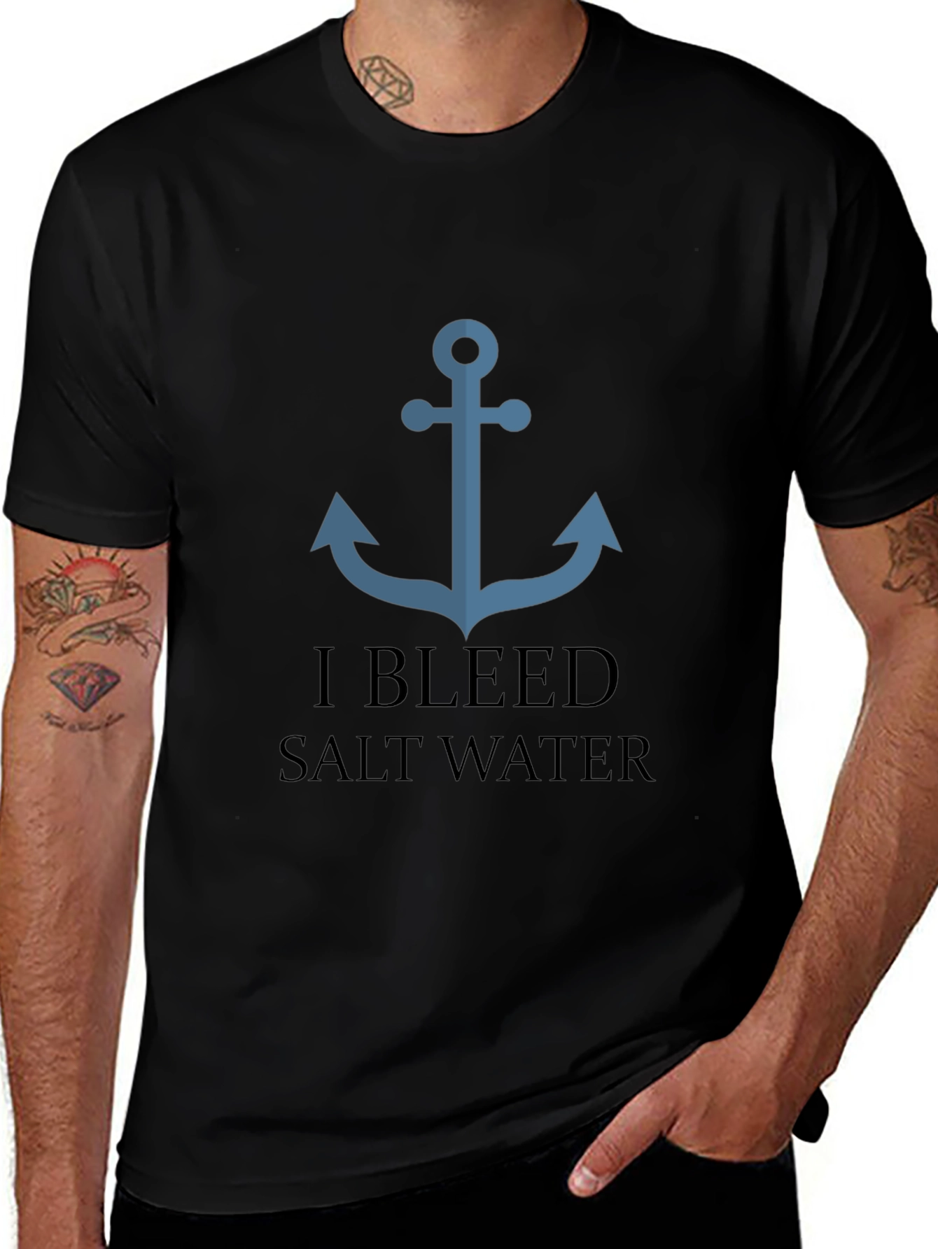 Nautical Anchor I Bleed Salt Water Graphic Tee