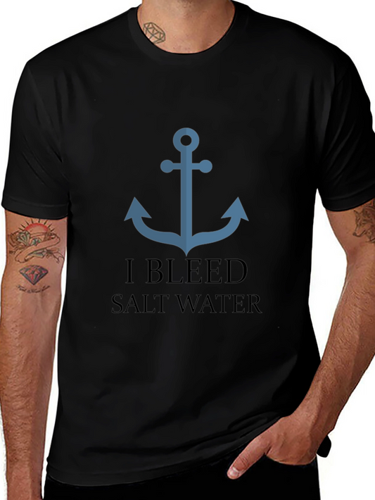 Nautical Anchor I Bleed Salt Water Graphic Tee