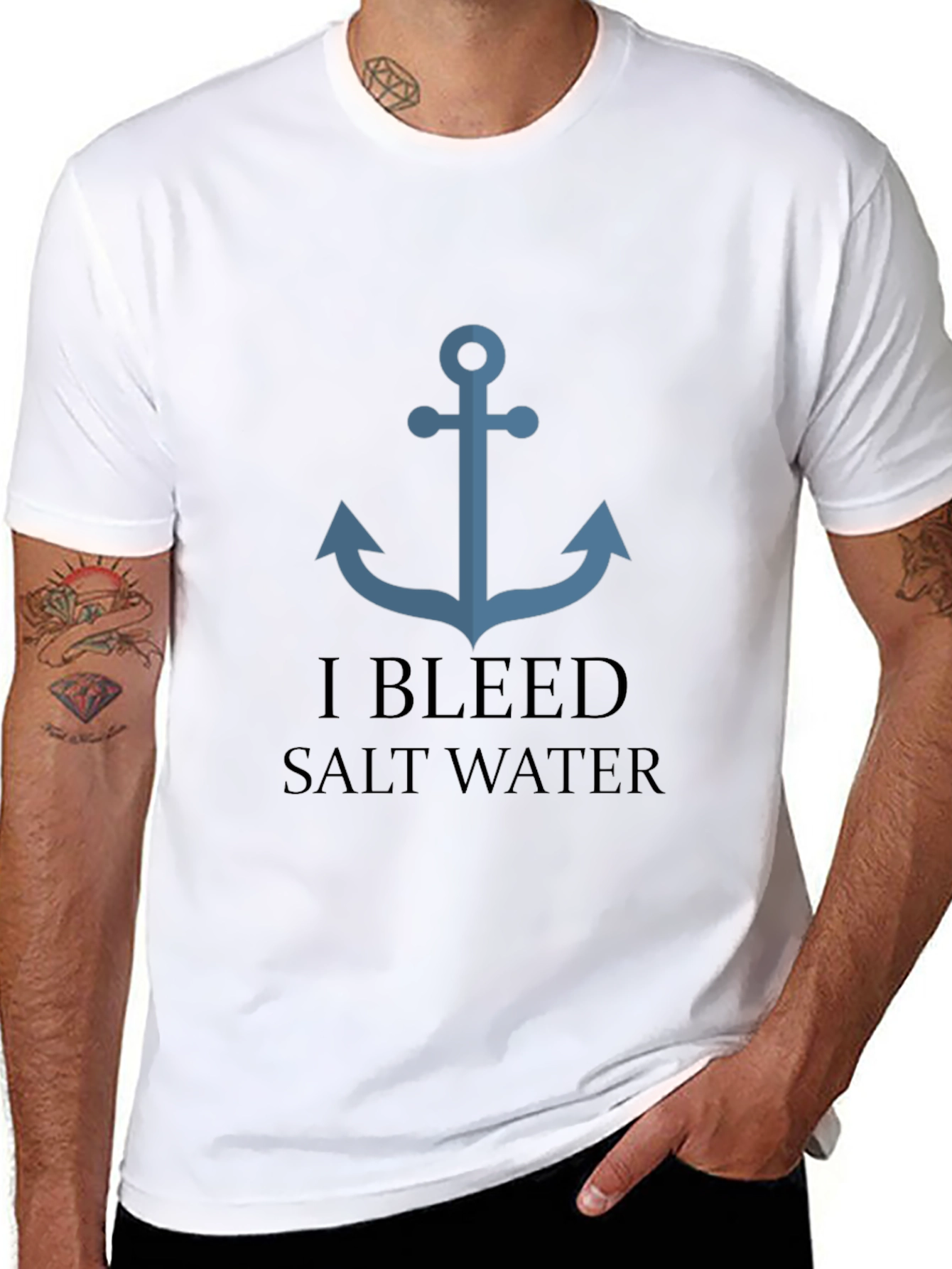 Nautical Anchor I Bleed Salt Water Graphic Tee
