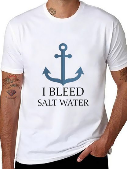 Nautical Anchor I Bleed Salt Water Graphic Tee
