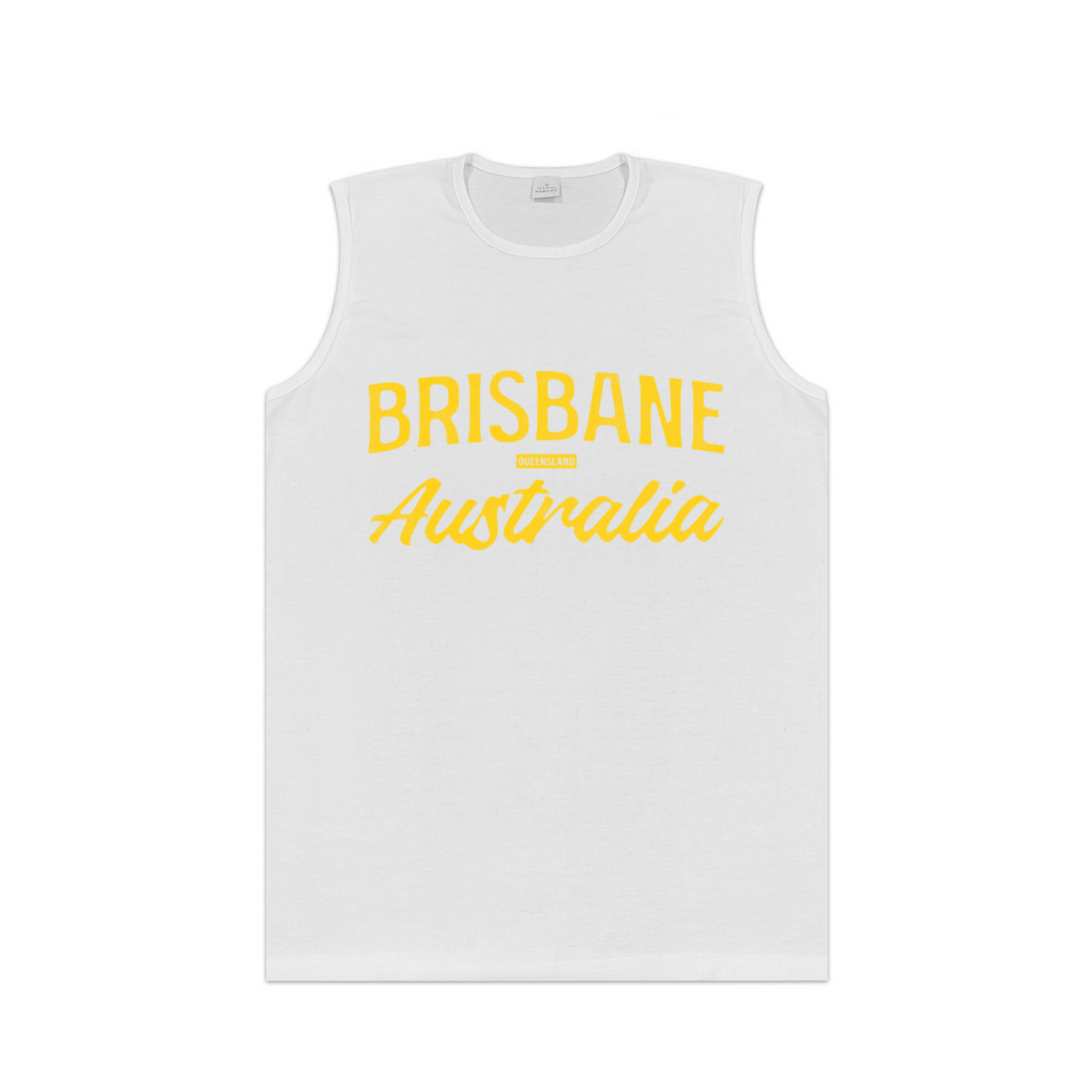 Brisbane Australia Retro Yellow Letter City Tank Top