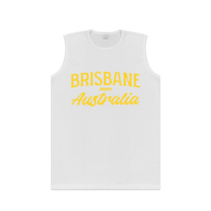 Brisbane Australia Retro Yellow Letter City Tank Top