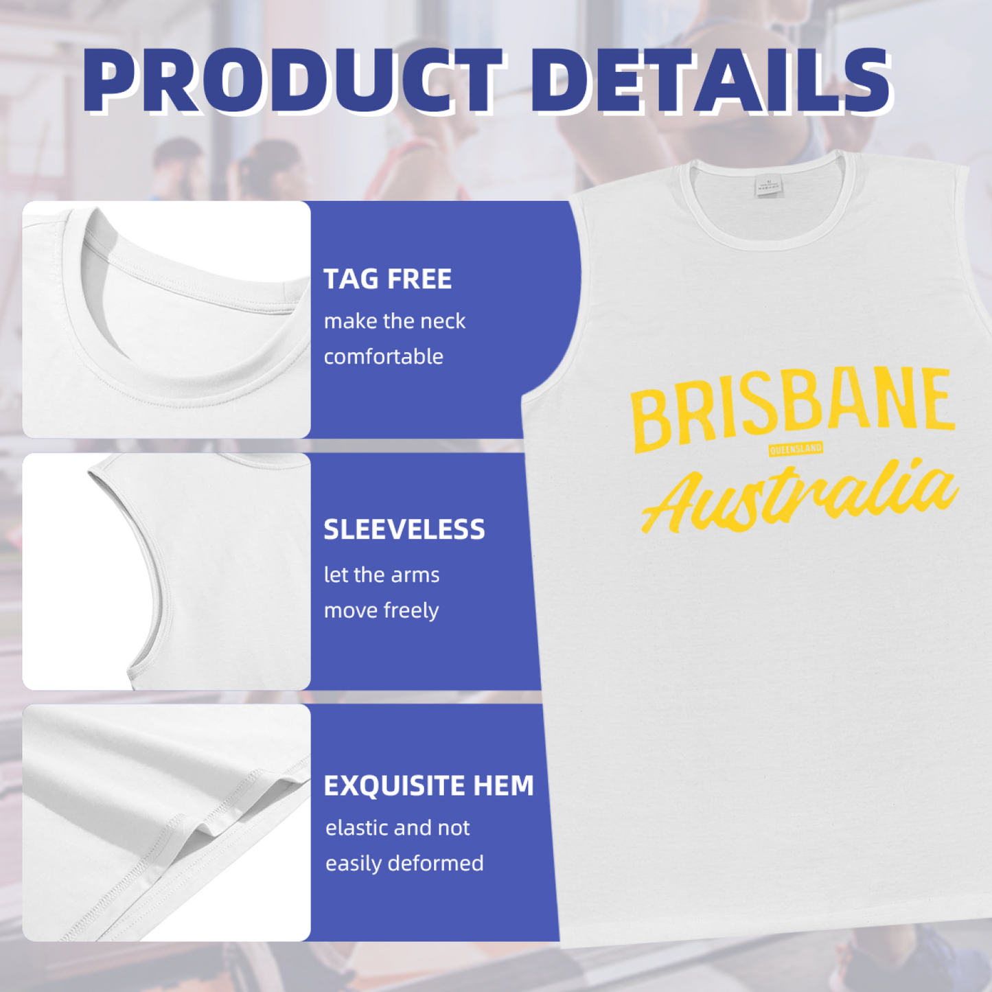 Brisbane Australia Retro Yellow Letter City Tank Top