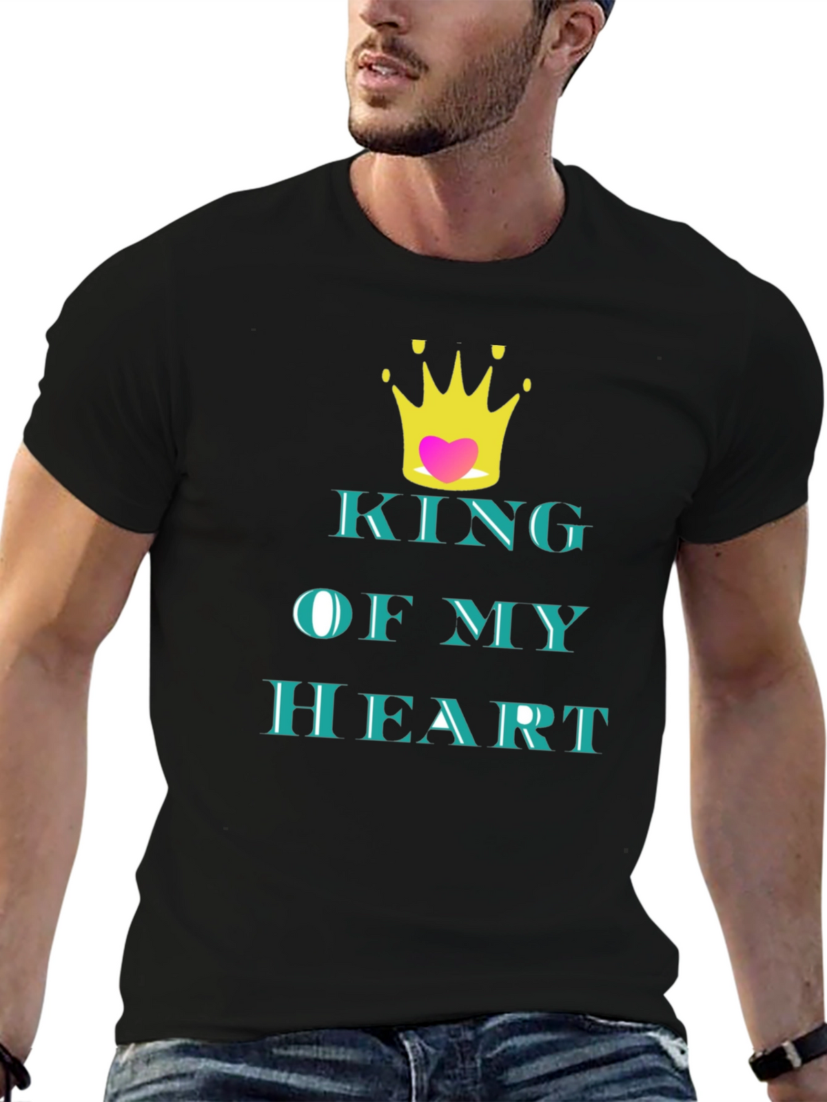 King of My Heart Graphic Tee - Black