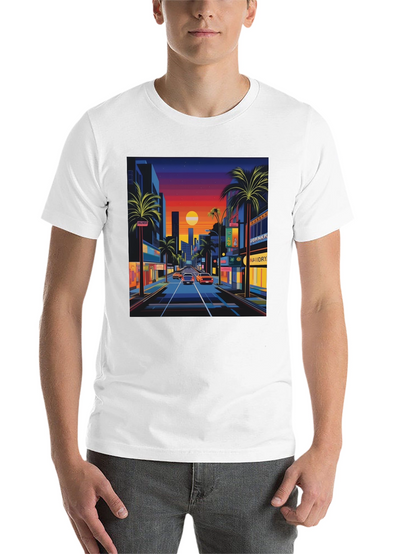 Sunset Cityscape Graphic Tee - Retro Style