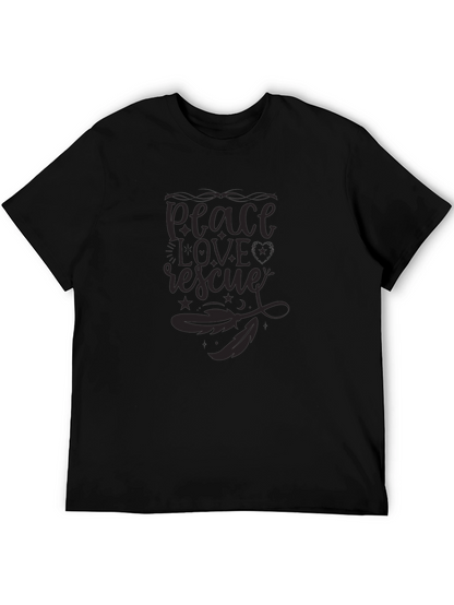 Peace Love Rescue Graphic Tee - Unisex Black Shirt