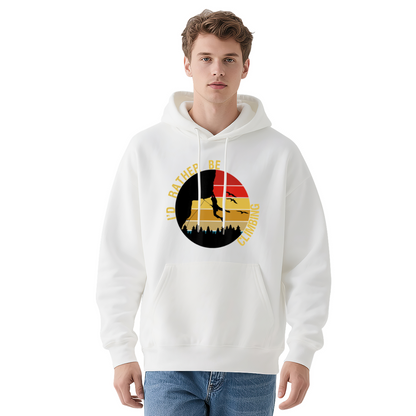 I¡¯d Rather Be Climbing Retro Sunset Black Hoodie, Soft Outdoor Sport Hoodie