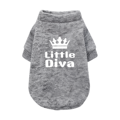 Little Diva Crown Girly Black Pet Princess Style Sweater