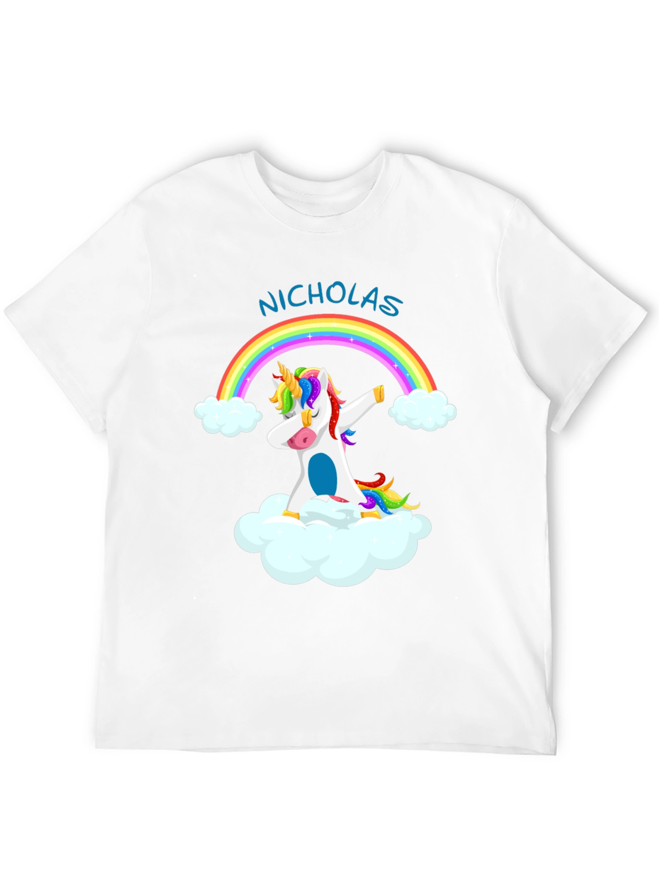 Nicholas Unicorn Dab Rainbow T-Shirt