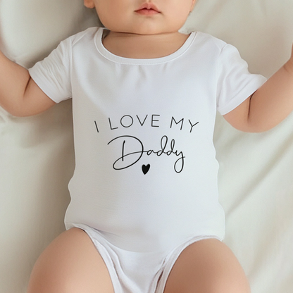Minimalist I Love My Daddy Heart Soft Newborn Baby Romper
