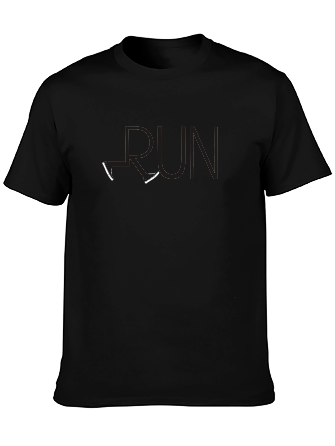 Black RUN T-Shirt with Shoe Accents