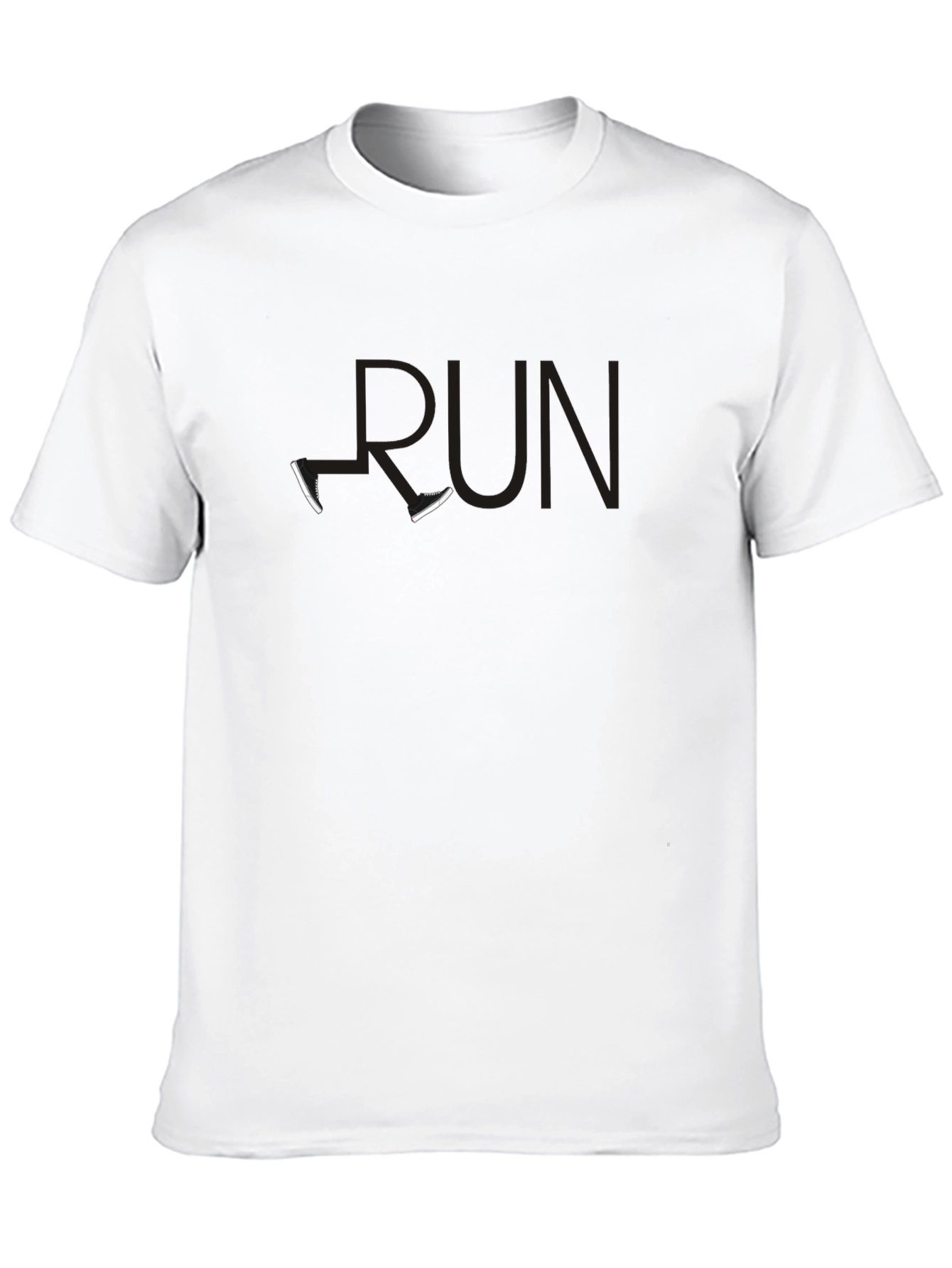 Black RUN T-Shirt with Shoe Accents