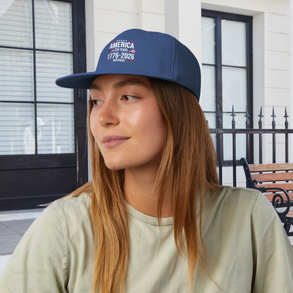 America 250 Years 1776-2026 Patriotic Royal Blue Flat Hat