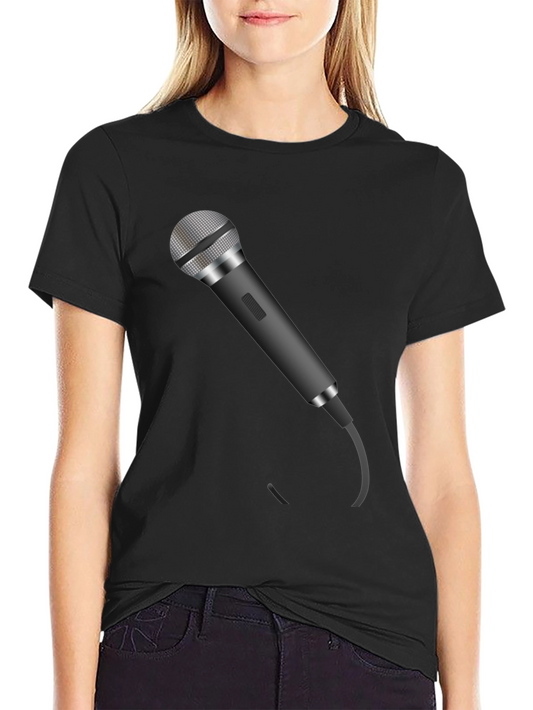 Microphone Graphic T-Shirt - Black Tee