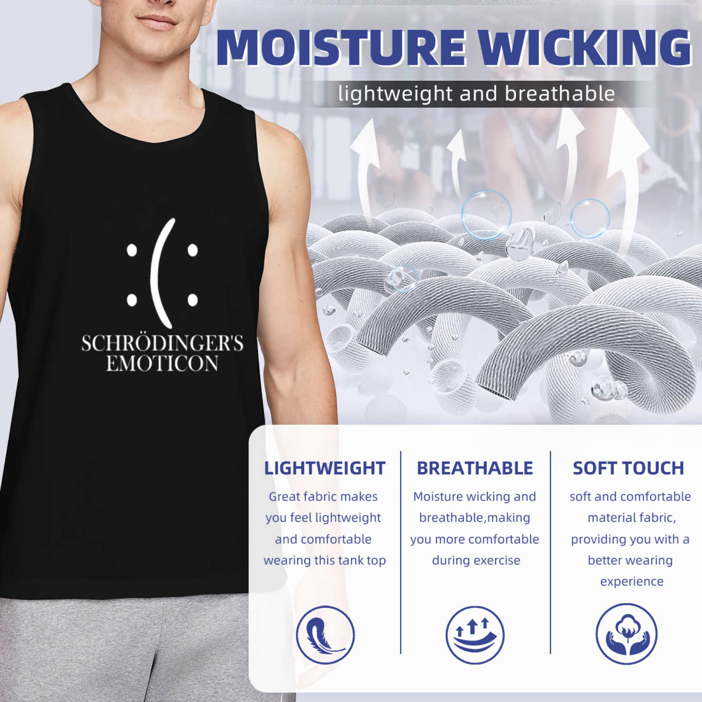 Schr?dinger's Emoticon Physics Nerd Tank Top