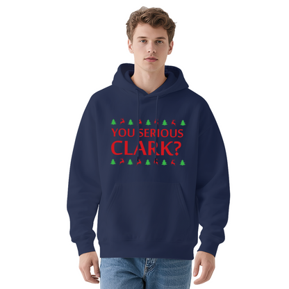 You Serious Clark Christmas Tree Reindeer Hoodie, Unisex Warm Comfort Pullover