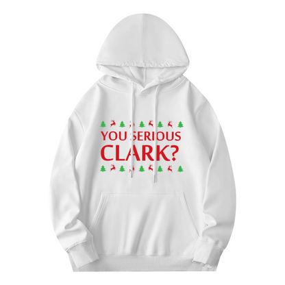 You Serious Clark Christmas Tree Reindeer Hoodie, Unisex Warm Comfort Pullover