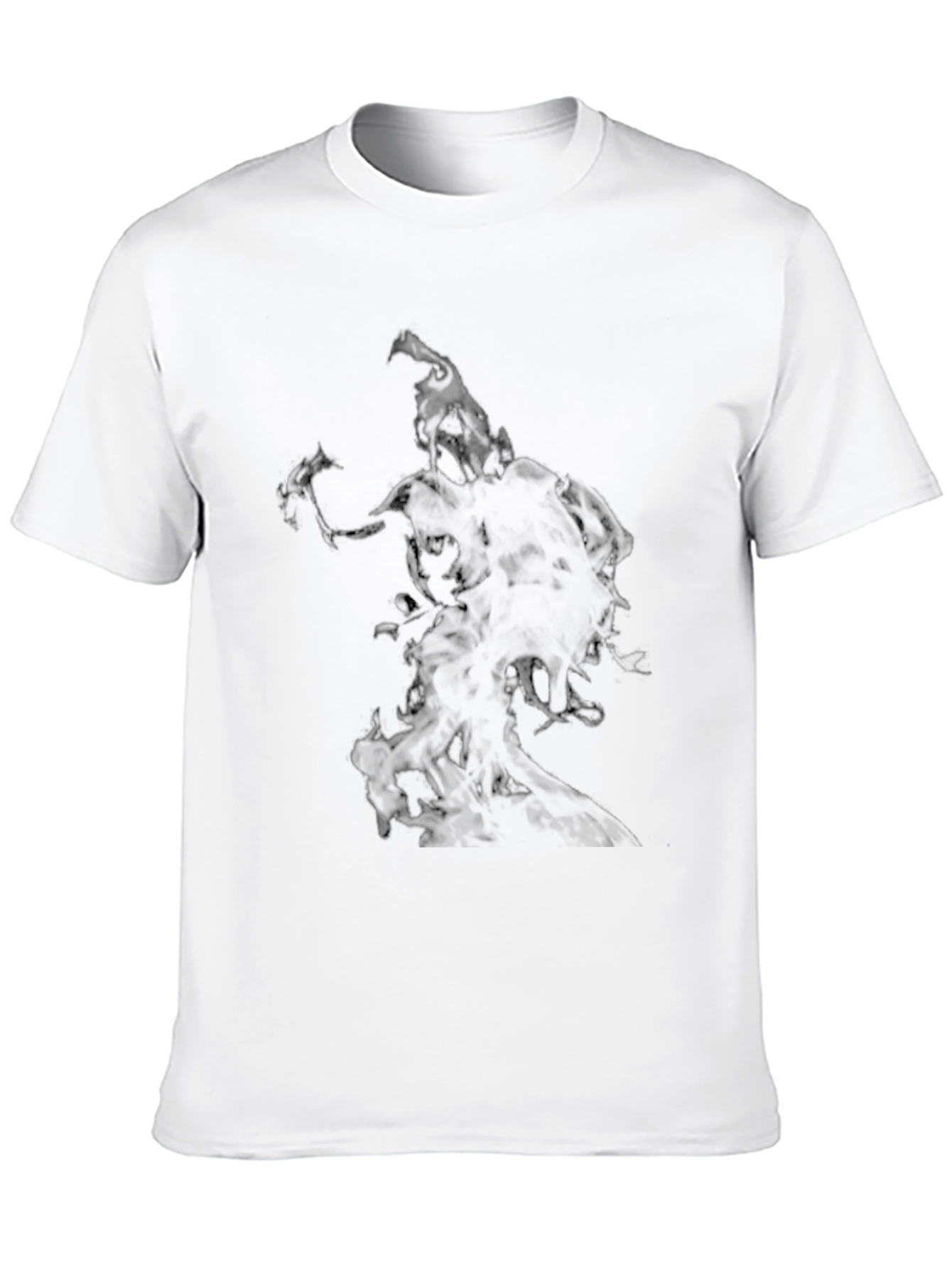 Mens Black Graphic Print Crew Neck T-Shirt
