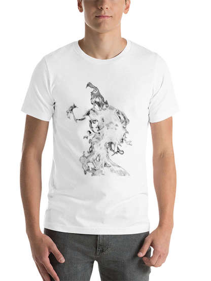 Mens Black Graphic Print Crew Neck T-Shirt