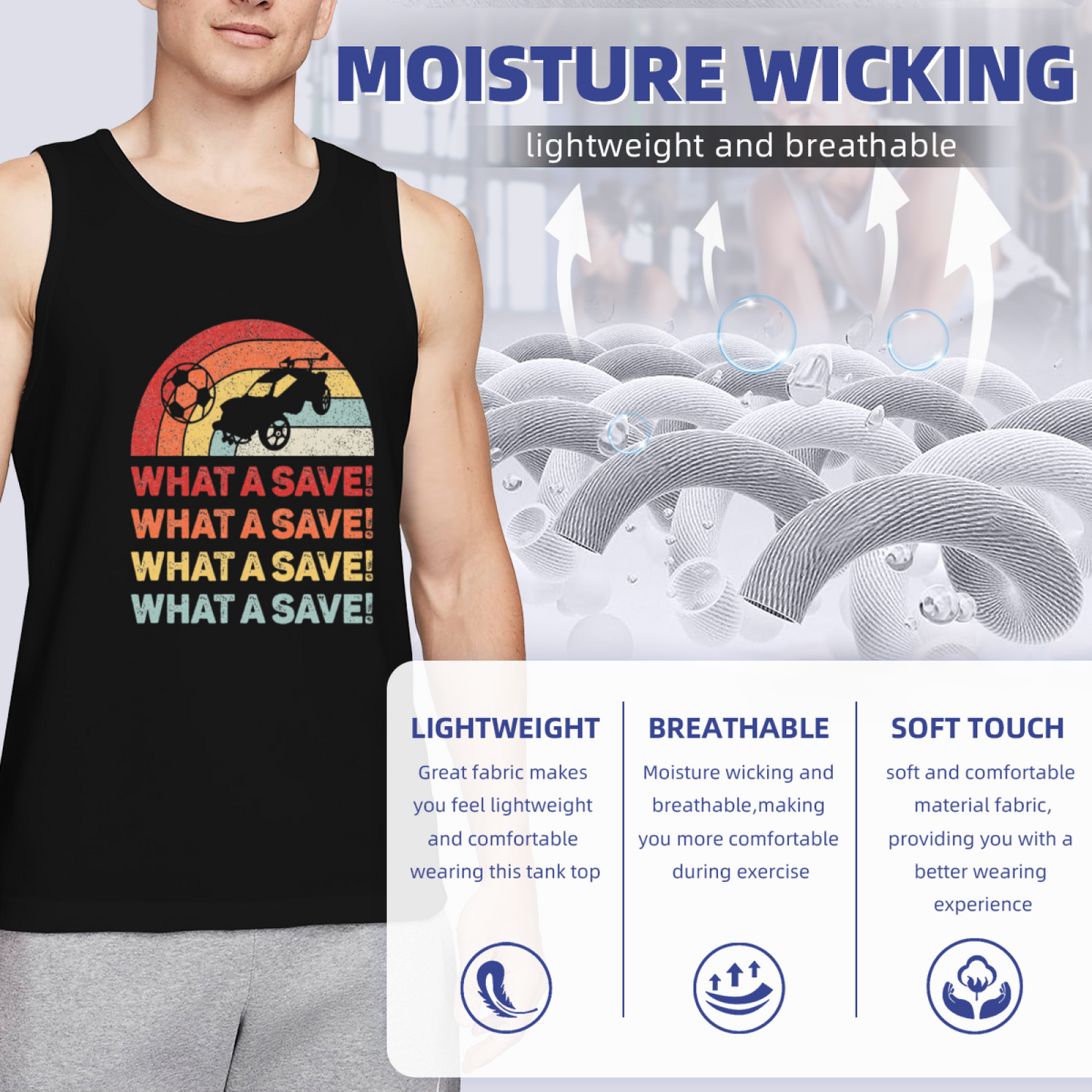 Retro Rocket Soccer Car What A Save Men¡¯s Sleeveless Tank Top