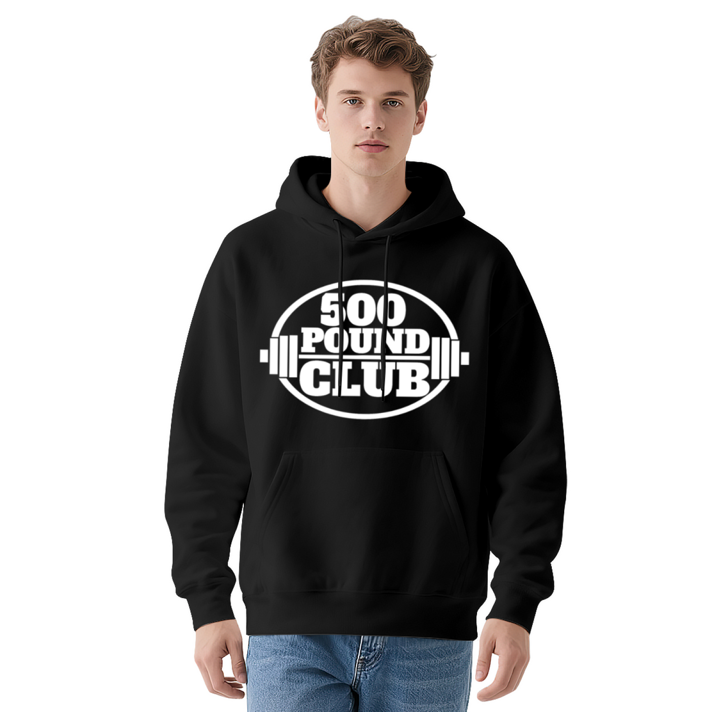 500 Pound Club Weightlifting Red Mens Hoodie, Comfort Gym Pullover