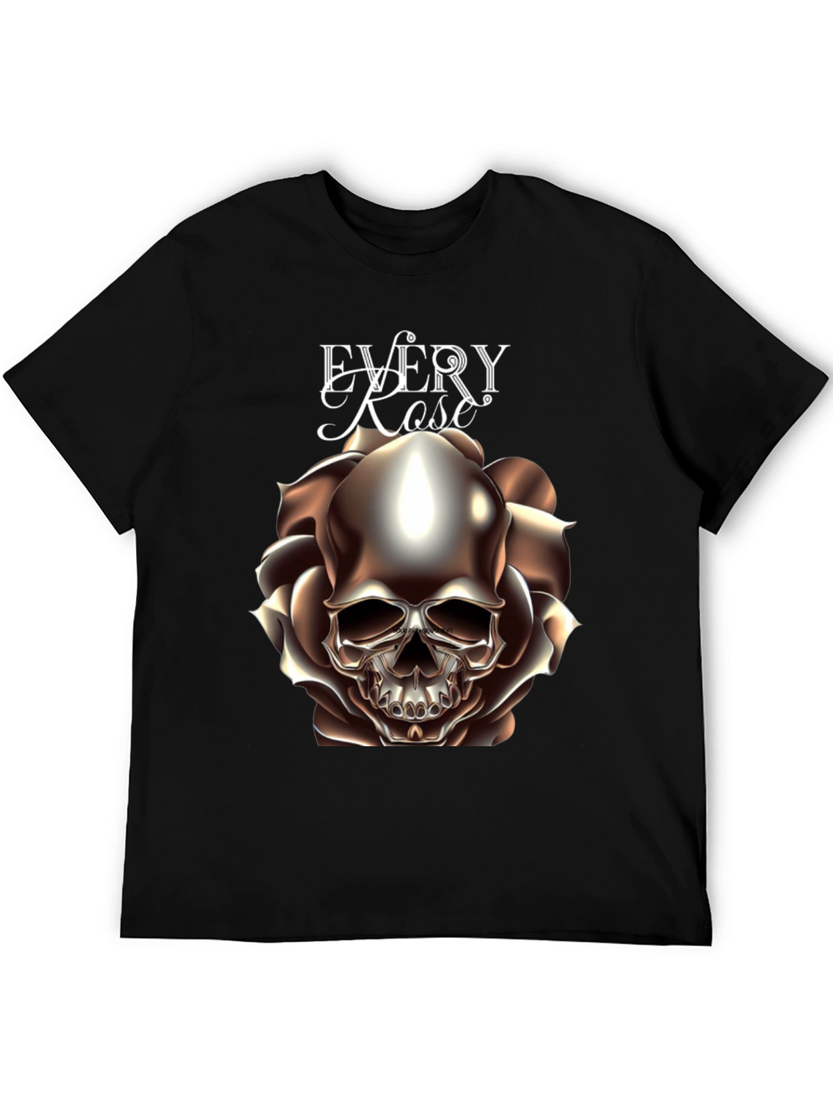 Every Rose Has Its Thorn Skull Graphic T-Shirt