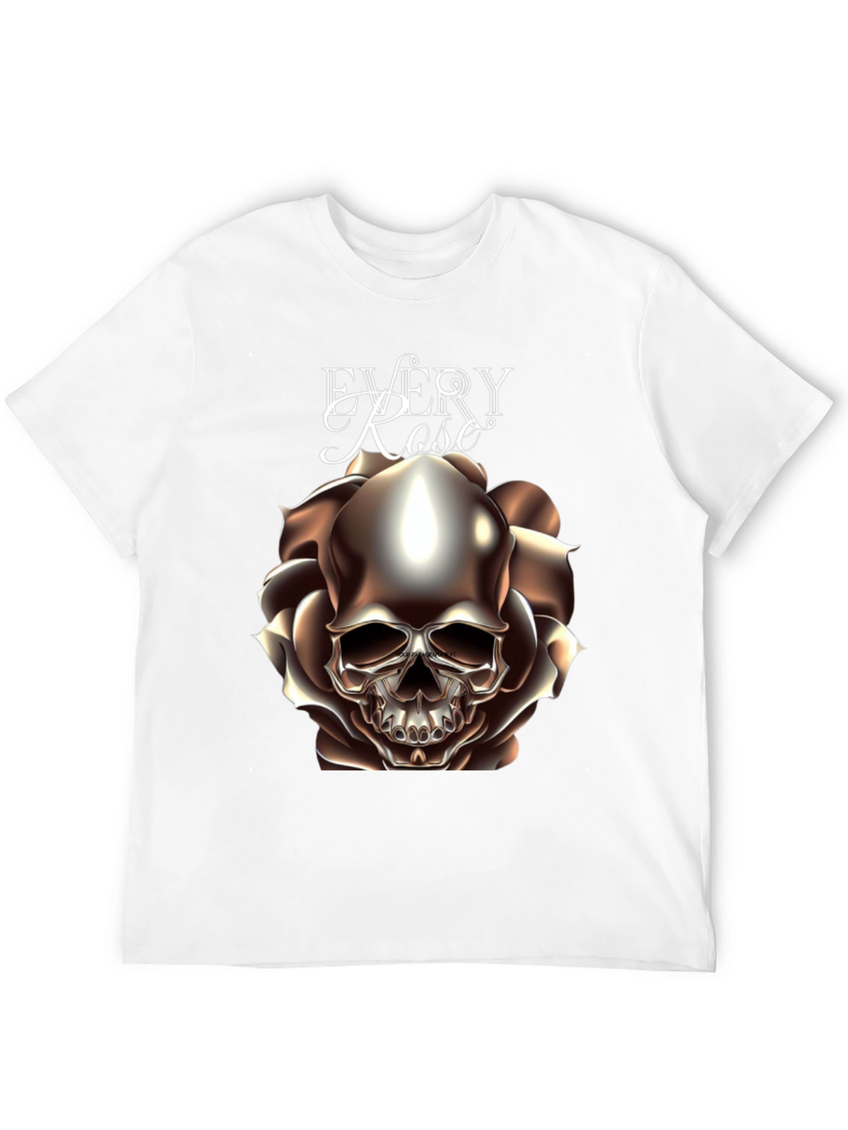 Every Rose Has Its Thorn Skull Graphic T-Shirt